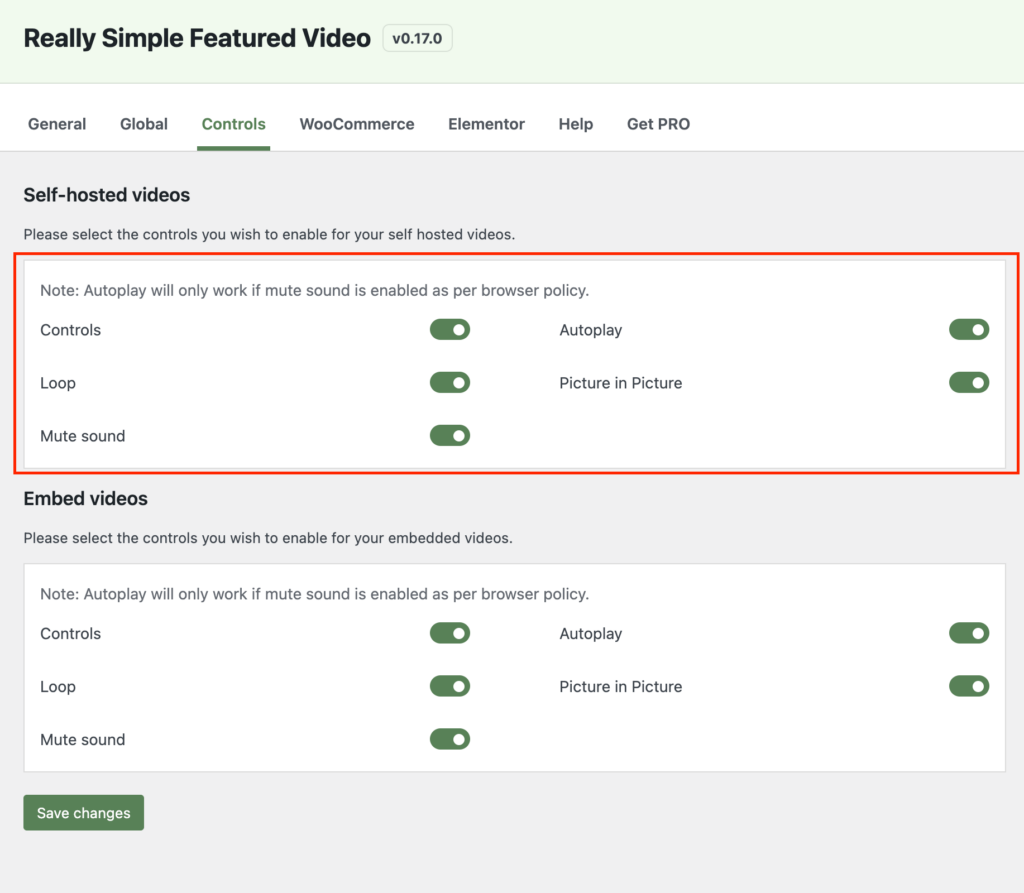 Really Simple Featured Video Setting Configuration